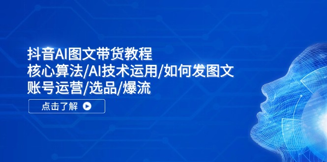 图片[1]-（11958期）抖音AI图文带货教程：核心算法/AI技术运用/如何发图文/账号运营/选品/爆流-大松资源网