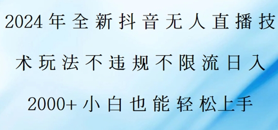 图片[1]-2024年全新抖音无人直播技术玩法，日入2k，小白也能轻松上手-大松资源网