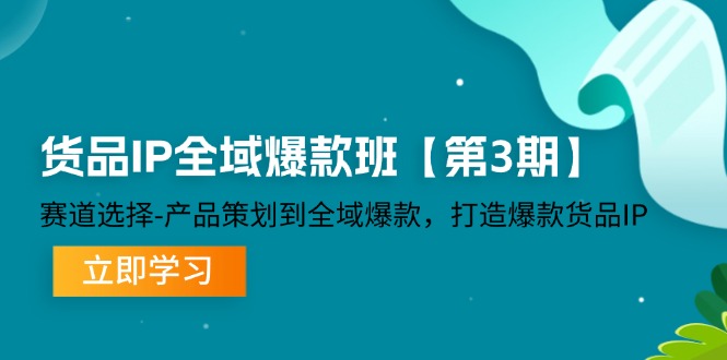 图片[1]-（12078期）货品-IP全域爆款班【第3期】赛道选择-产品策划到全域爆款，打造爆款货品IP-大松资源网