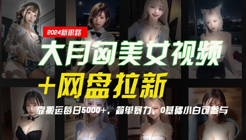 图片[1]-【新思路】大月匈美女视频+网盘拉新，靠搬运每日5000+，简单暴力，0基础小白可参与-大松资源网