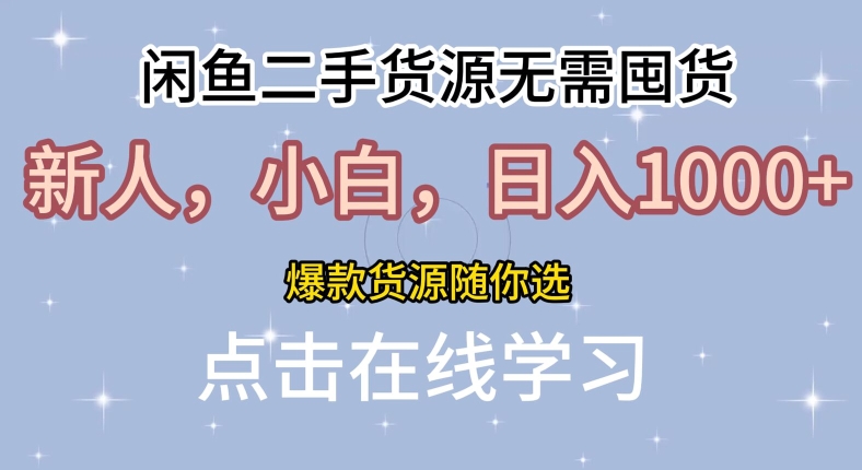 图片[1]-闲鱼二手货源无需国货，新人，小白，日入1k，爆款货源随你选-大松资源网