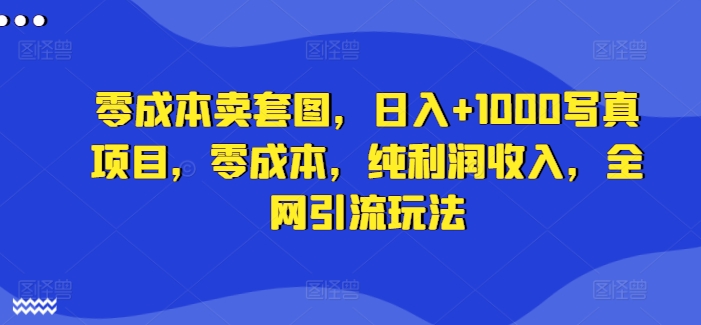 图片[1]-零成本卖套图，日入+1000写真项目，零成本，纯利润收入，全网引流玩法-大松资源网