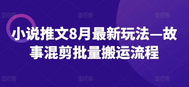 图片[1]-小说推文8月最新玩法—故事混剪批量搬运流程-大松资源网