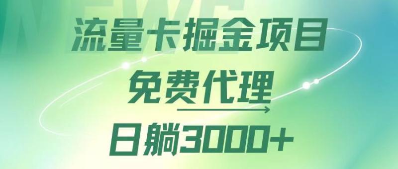 图片[1]-（12321期）流量卡掘金代理，日躺赚3000+，变现暴力，多种推广途径-大松资源网