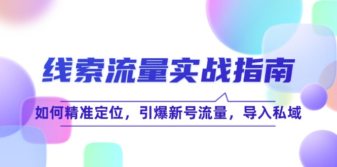 图片[1]-（12382期）线 索 流 量-实战指南：如何精准定位，引爆新号流量，导入私域-大松资源网