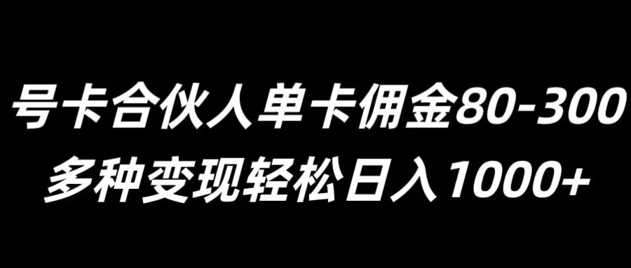 图片[1]-号卡合伙人单卡佣金80-300，多种变现轻松日入1k-大松资源网