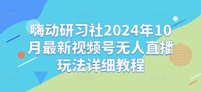 图片[1]-嗨动研习社2024年10月最新视频号无人直播玩法详细教程-大松资源网