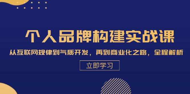 图片[1]-个人品牌构建实战课：从互联网规律到气质开发，再到商业化之路，全程解析-大松资源网