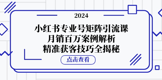 图片[1]-（12943期）小红书专业号矩阵引流课，月销百万案例解析，精准获客技巧全揭秘-大松资源网