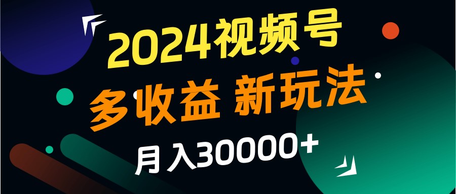 图片[1]-2024视频号多收益的新玩法，月入3w+，新手小白都能简单上手！-大松资源网