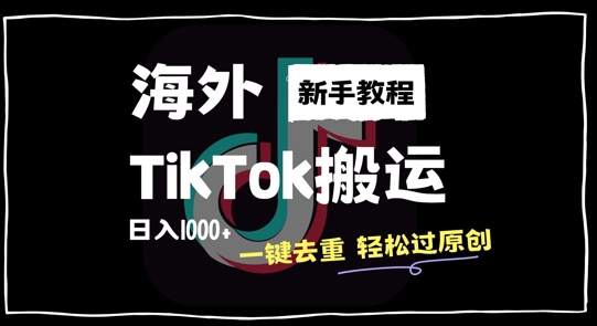 图片[1]-2024最新海外TikTok搬运玩法，一键去重轻松过原创，新手无经验也能日入1k-大松资源网