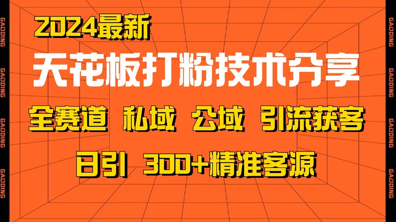 图片[1]-天花板打粉技术分享，野路子玩法 曝光玩法免费矩阵自热技术日引2000+精准客户-大松资源网