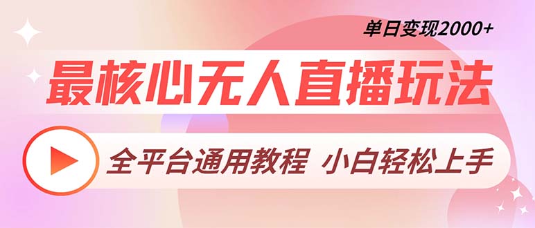 图片[1]-（13221期）最核心无人直播玩法，全平台通用教程，单日变现2000+-大松资源网