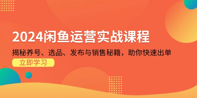 图片[1]-（13290期）2024闲鱼运营实战课程：揭秘养号、选品、发布与销售秘籍，助你快速出单-大松资源网