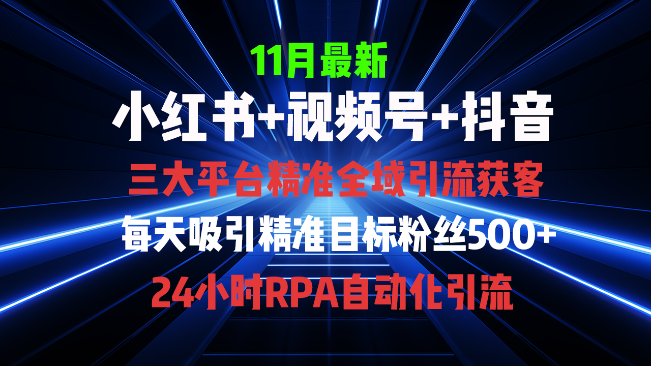 图片[1]-（13259期）全域多平台引流私域打法，小红书，视频号，抖音全自动获客，截流自…-大松资源网