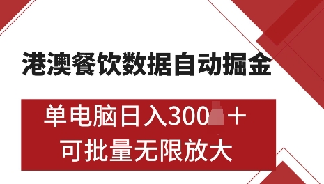 图片[1]-港澳数据全自动掘金，单电脑日入5张，可矩阵批量无限操作【仅揭秘】-大松资源网