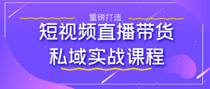 图片[1]-短视频直播带货私域实战课程-大松资源网