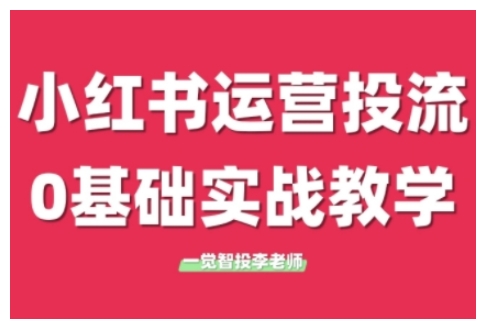 图片[1]-小红书运营投流，小红书广告投放从0到1的实战课，学完即可开始投放-大松资源网