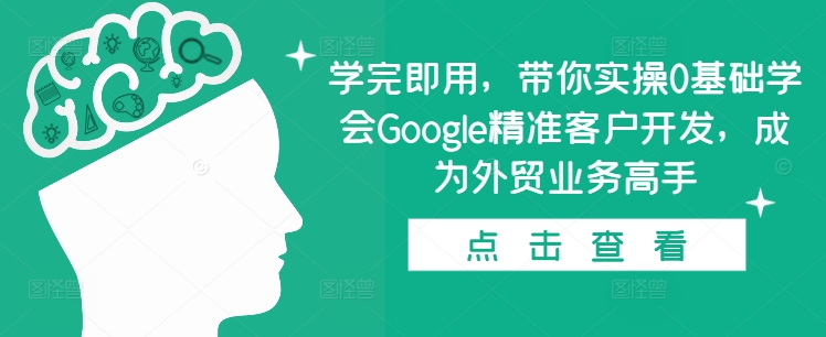 图片[1]-学完即用，带你实操0基础学会Google精准客户开发，成为外贸业务高手-大松资源网