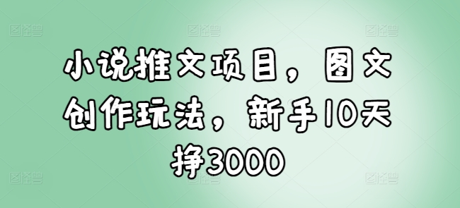 图片[1]-小说推文项目，图文创作玩法，新手10天挣3000-大松资源网