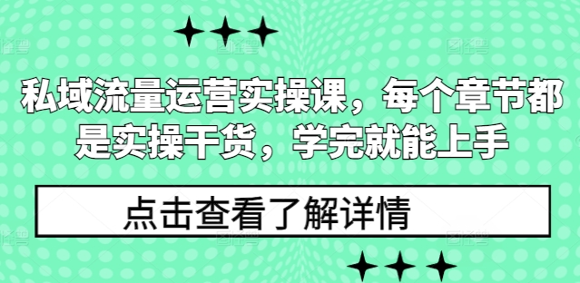 图片[1]-私域流量运营实操课，每个章节都是实操干货，学完就能上手-大松资源网