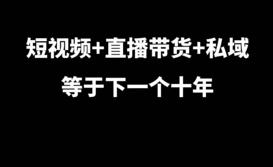 图片[1]-短视频+直播带货+私域等于下一个十年，大佬7年实战经验总结-大松资源网