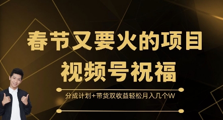 图片[1]-春节又要火的项目视频号祝福，分成计划+带货双收益，轻松月入几个W-大松资源网