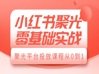 图片[1]-小红书聚光零基础实战，聚光平台投放课程从0到1-大松资源网