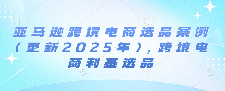 图片[1]-亚马逊跨境电商选品案例(更新2025年)，跨境电商利基选品-大松资源网