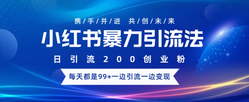 图片[1]-小红书暴力引流法，日引200精准创业粉，每天都是99+，边引流一边变现-大松资源网