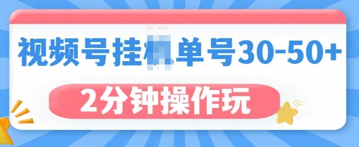 图片[1]-视频号无脑挂JI，单号30-50+，可批量放大-大松资源网