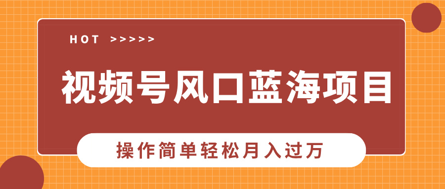 图片[1]-视频号风口蓝海项目，中老年人的流量密码，操作简单轻松月入过W-大松资源网