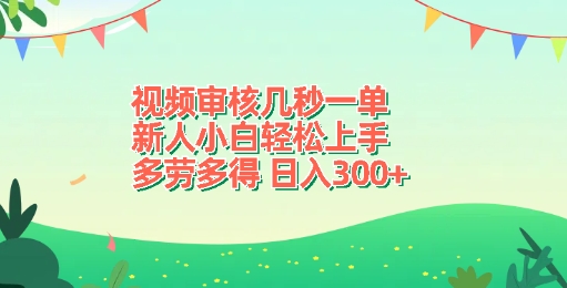 图片[1]-视频审核几秒一单，新人小白轻松上手，多劳多得，日入3张-大松资源网