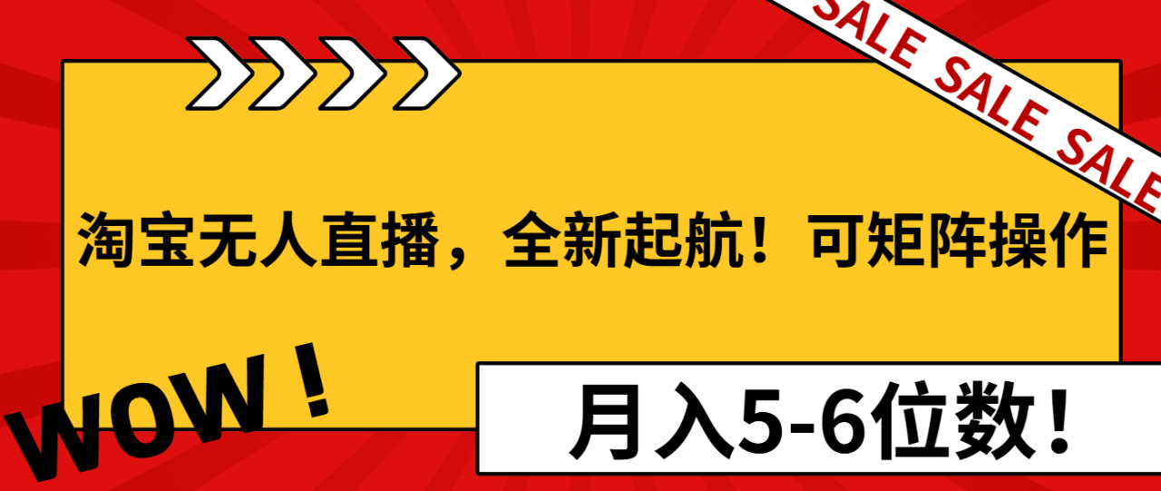 图片[1]-（13946期）淘宝无人直播，全新起航！可矩阵操作，月入5-6位数！-大松资源网